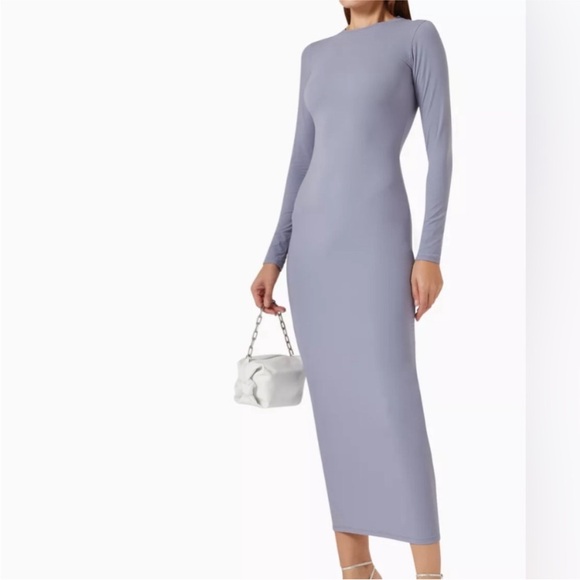 Skims Fits Everybody Crew Long Sleeve Dress - Picture 1 of 5